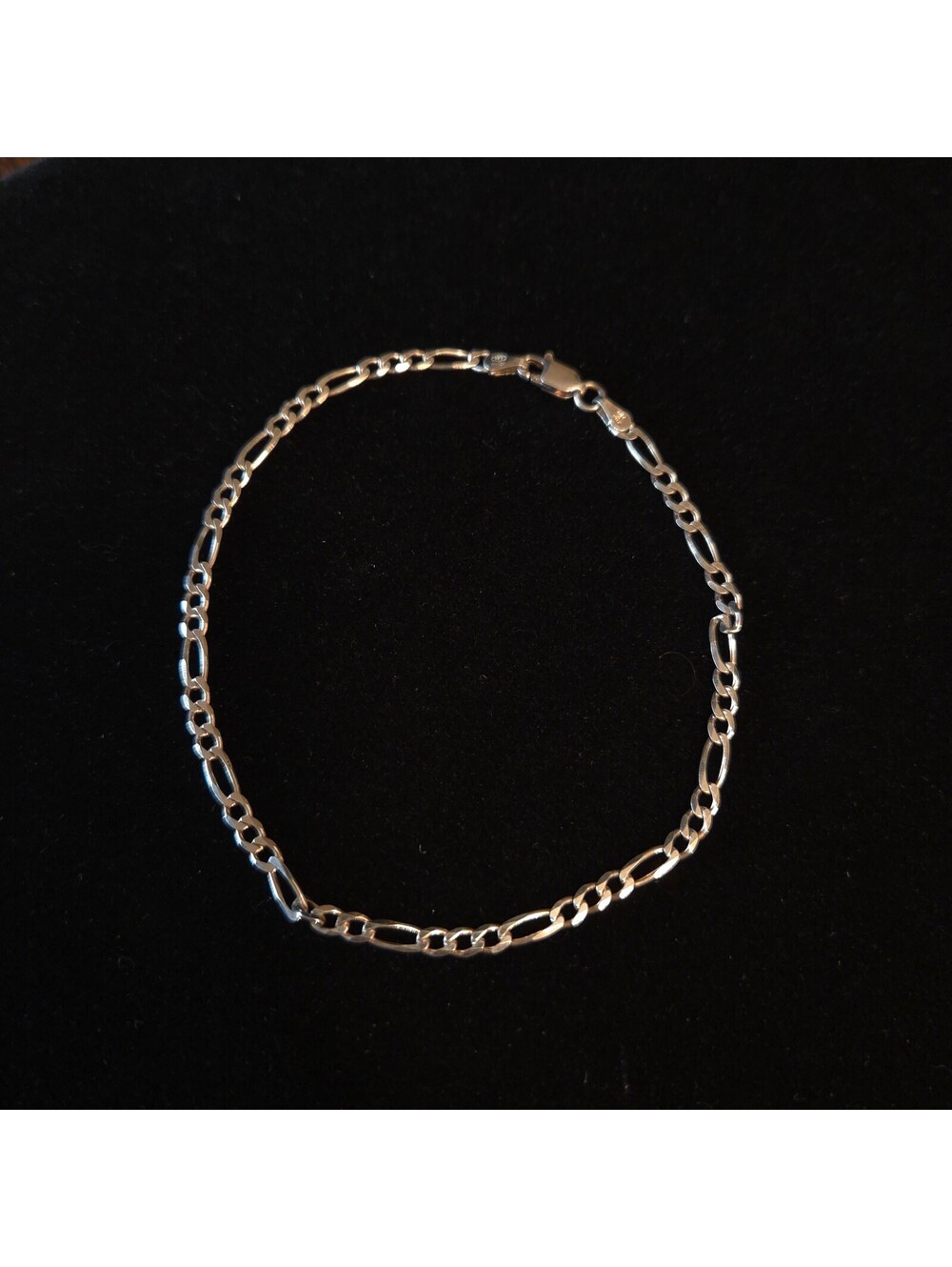 Vintage Milor Sterling Silver Figaro Chain Men's 9" Bracelet